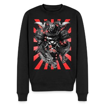 Samurai warrior - Men's Premium Organic Jumper - black - Front - Nico (187cm)