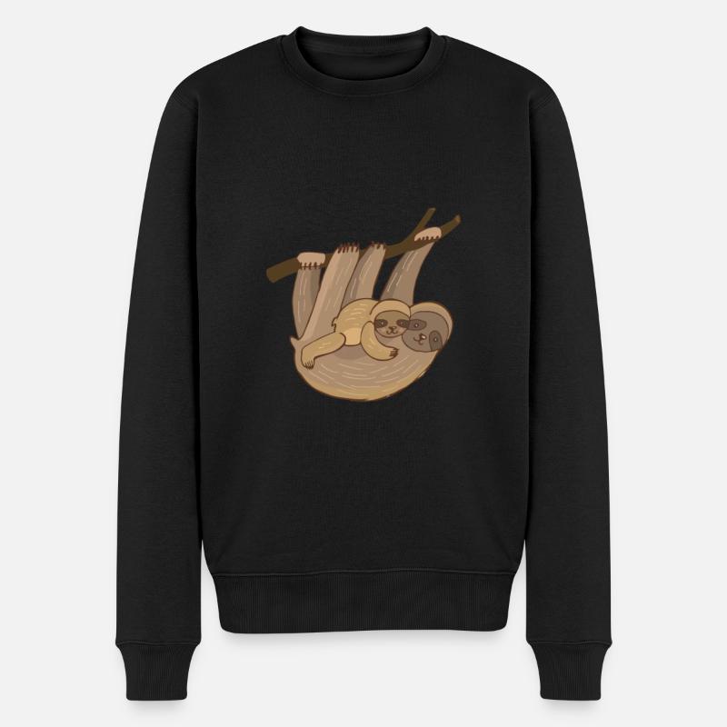 Faultier | Bestseller | - Männer Premium Bio Pullover - Schwarz
