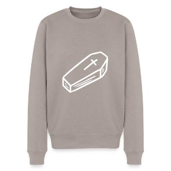 Sarg | Bestseller | - Männer Premium Bio Pullover - Taupe - Vorne - Nico (187cm)