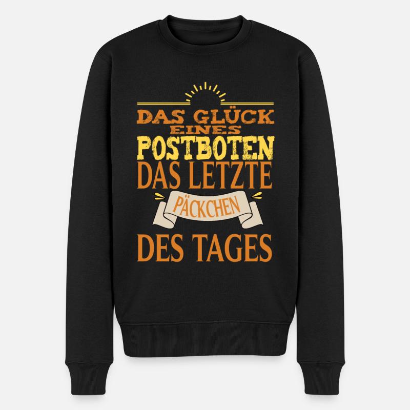 Postbote Spruch Lustig - Männer Premium Bio Pullover - Schwarz