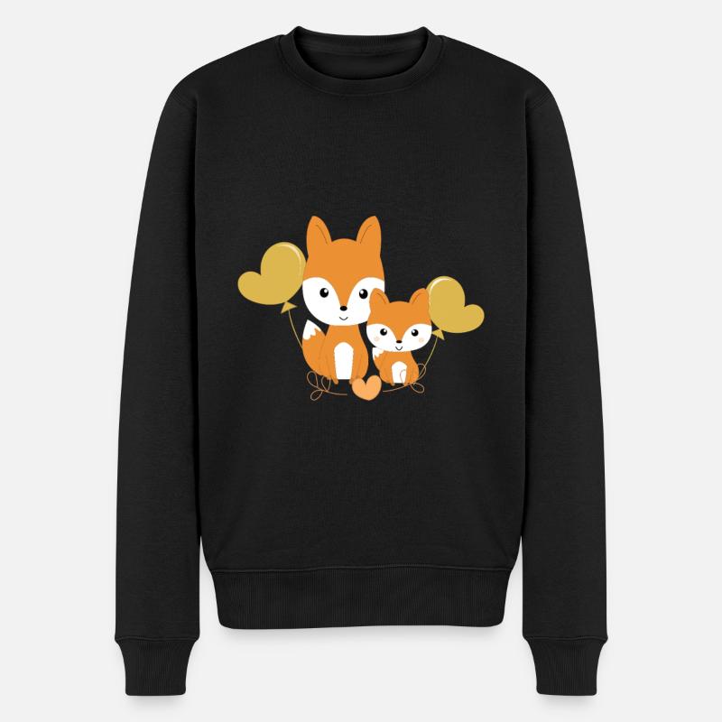 renards mignons - Pull Premium bio Homme - noir