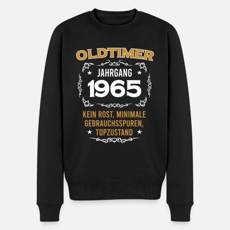 Geburtstag, Original Old Timer, Baujahr 1965 - Männer Premium Bio Pullover - Schwarz