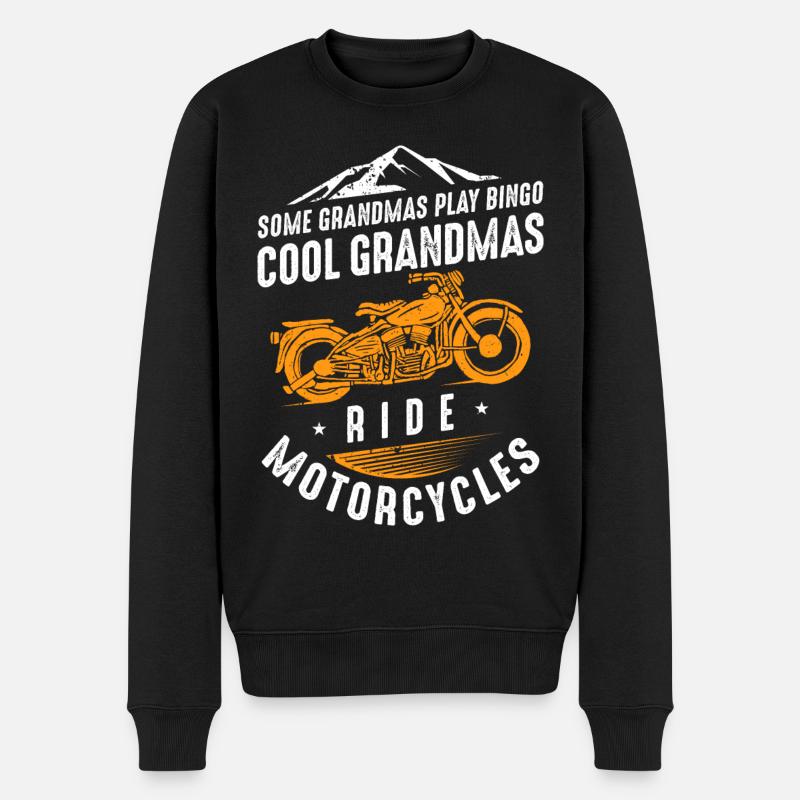 Cool Grandmas Ride Motorcycles - Männer Premium Bio Pullover - Schwarz