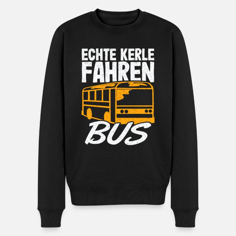 Busfahrer Bus Busfahrerin Schulbus Linienbus - Männer Premium Bio Pullover - Schwarz