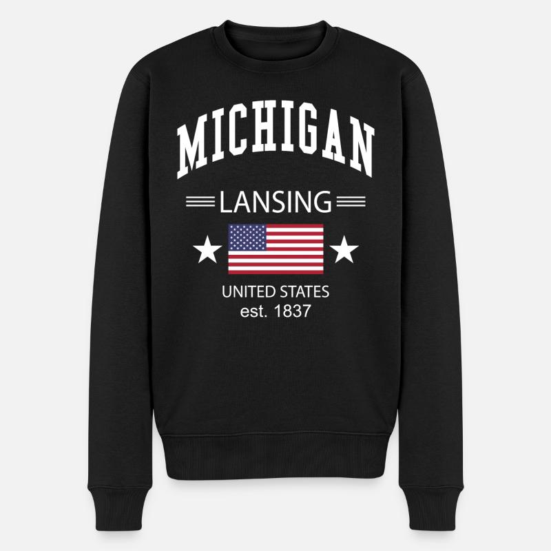 Michigan - Männer Premium Bio Pullover - Schwarz