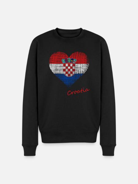 Croatia - Männer Premium Bio Pullover - Schwarz