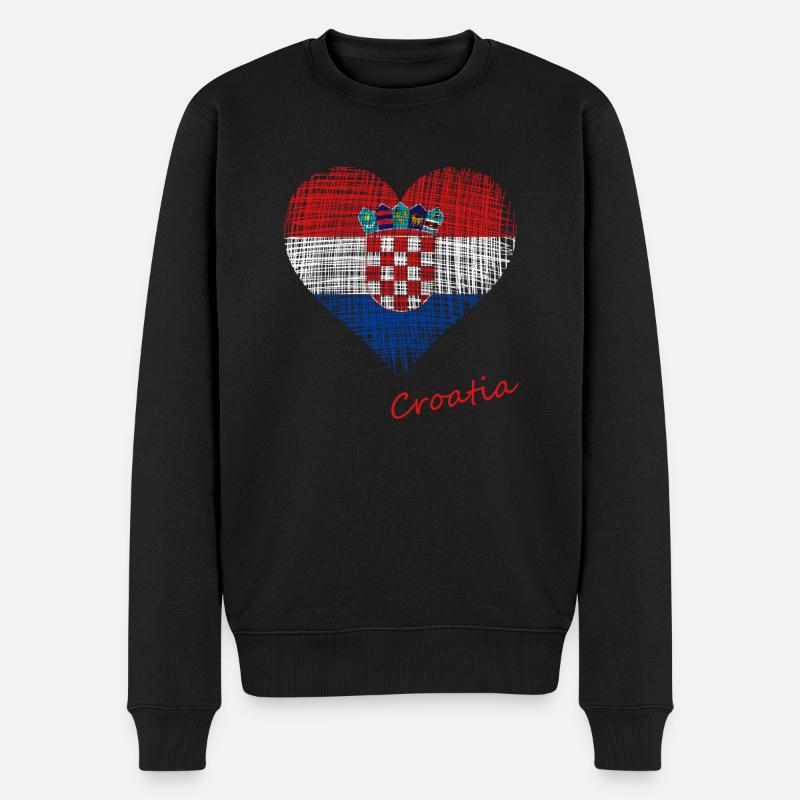 Croatia - Männer Premium Bio Pullover - Schwarz