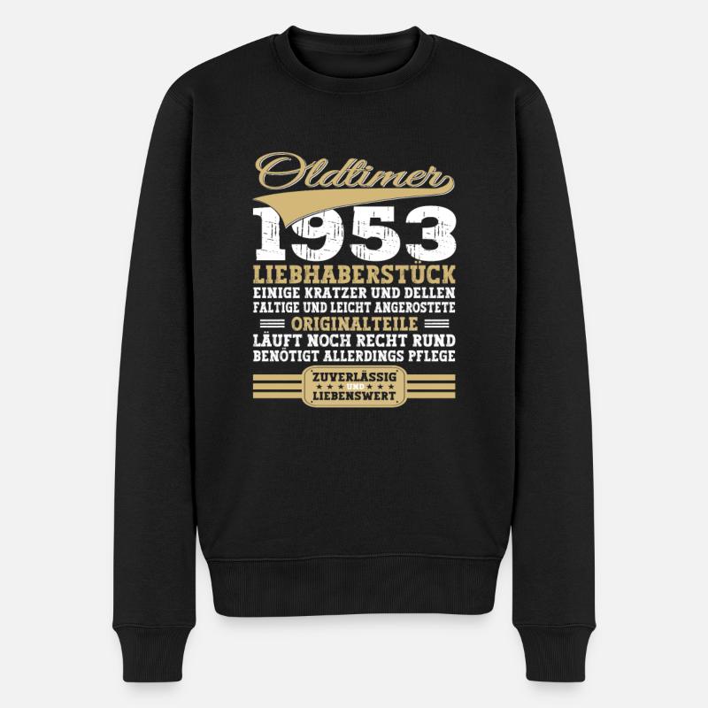 Oldtimer 1953 70. Geburtstag Geschenk Herren - Männer Premium Bio Pullover - Schwarz