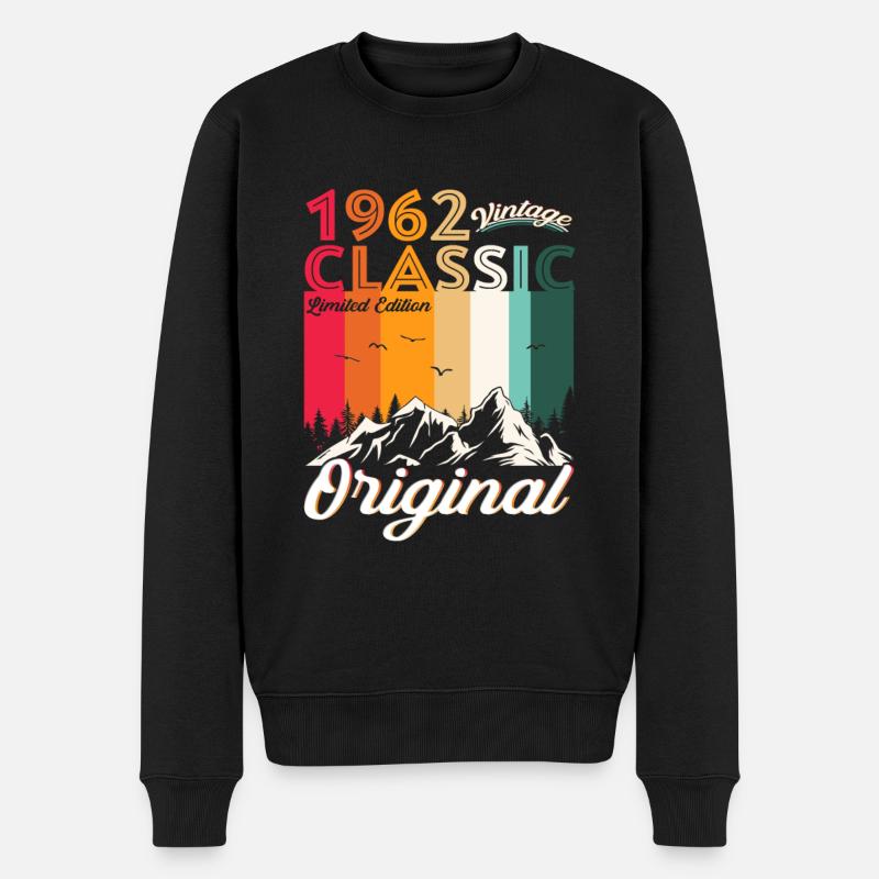 Original 1962 60. Geburtstag Geschenk Herren - Männer Premium Bio Pullover - Schwarz