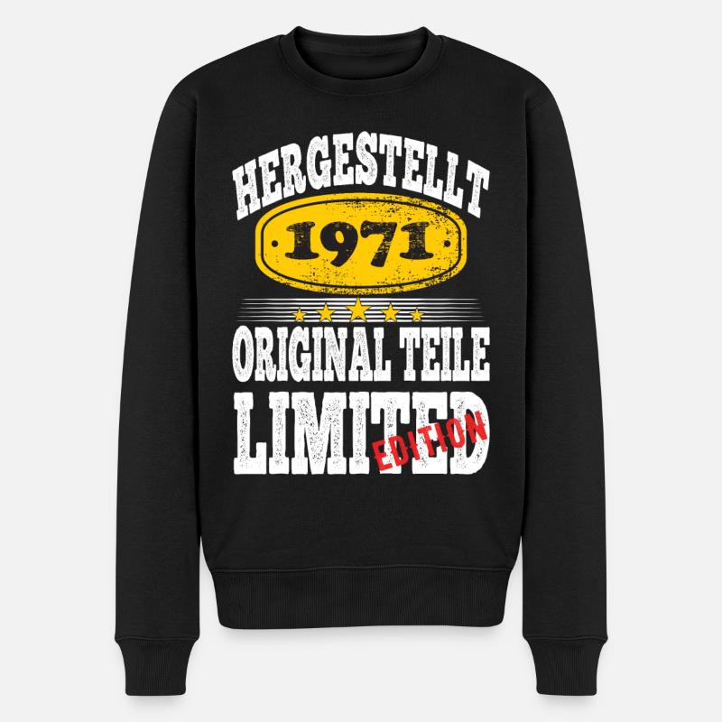 Hergestellt 1971 - Männer Premium Bio Pullover - Schwarz