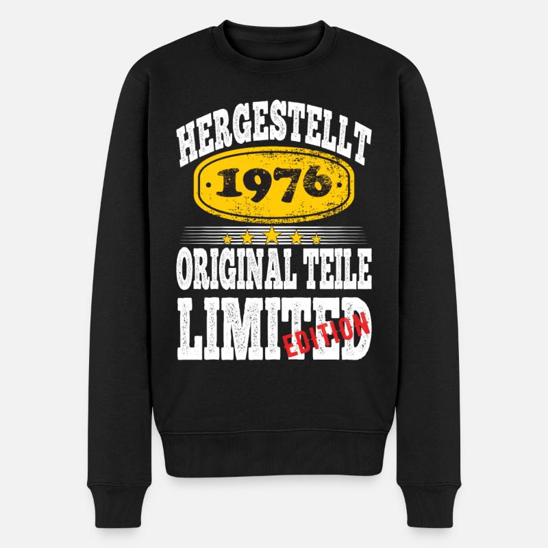 Hergestellt 1976 - Männer Premium Bio Pullover - Schwarz