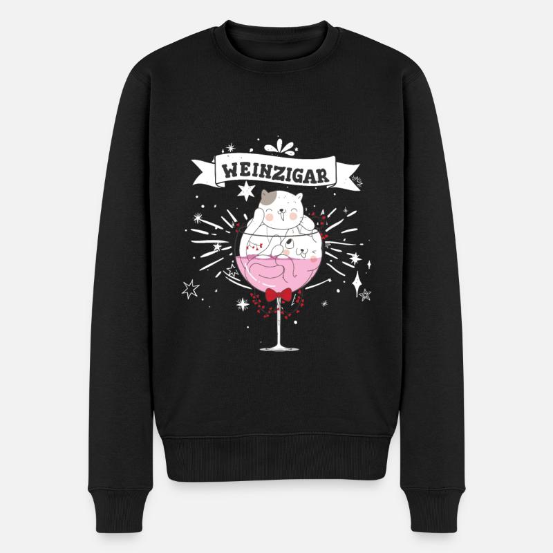 Weinzigartig - Männer Premium Bio Pullover - Schwarz
