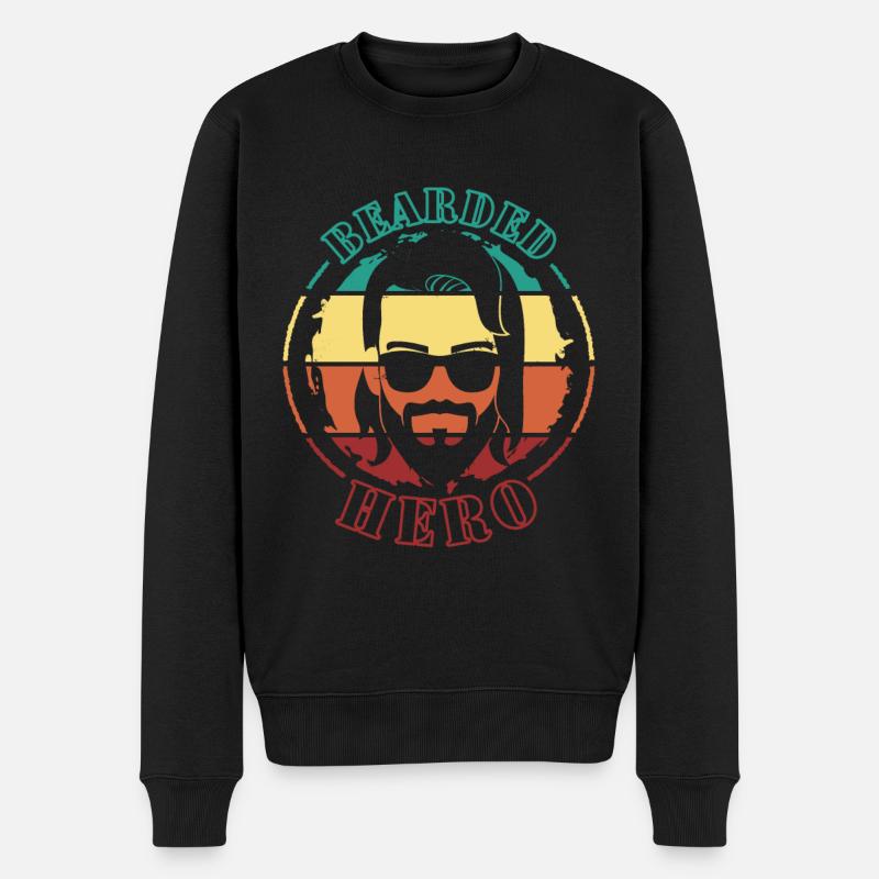 Dad | Schnauzer | Hip | Moustache | 3 days beard - Men's Premium Organic Jumper - black