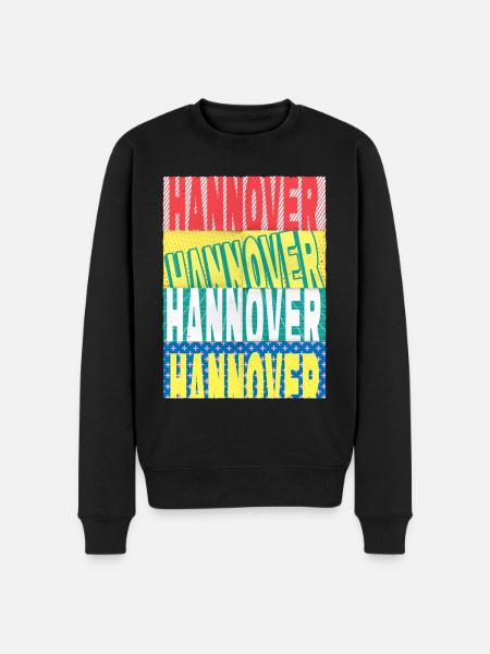Hannover Duitsland City Font Skyline Home - Mannen Premium Bio sweater - zwart