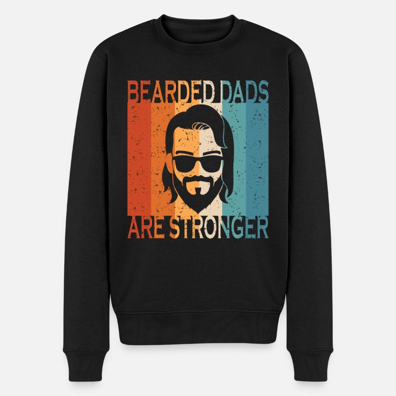 Les papas barbus sont Sronger - Pull Premium bio Homme - noir