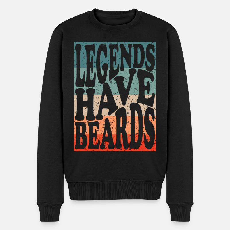 Legenden tragen Bart - Männer Premium Bio Pullover - Schwarz