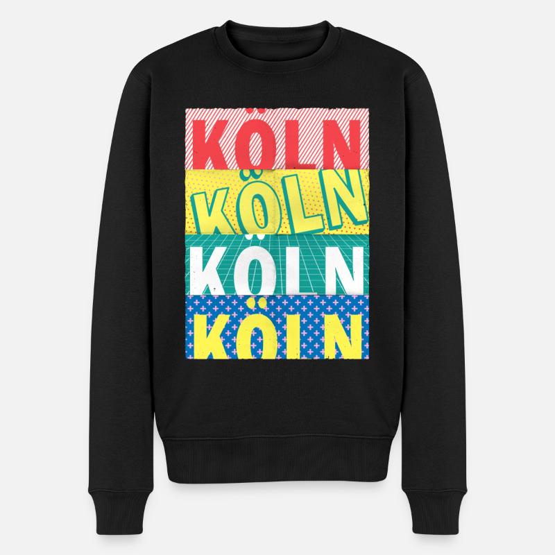 Cologne, Allemagne, ville, Font, Skyline - Pull Premium bio Homme - noir