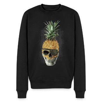 Ananas Pirat - Männer Premium Bio Pullover - Schwarz - Vorne - Nico (187cm)