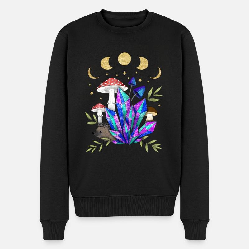 Igel im Traumland - Männer Premium Bio Pullover - Schwarz