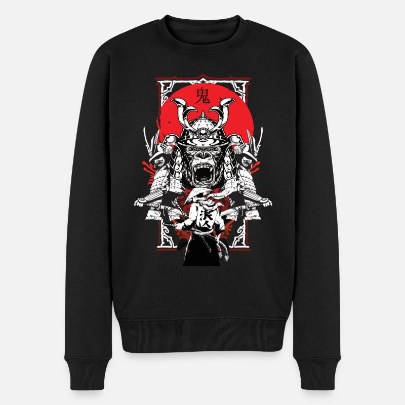 Japon Masque Anime Masque Kitsune Style Oni - Pull Premium bio Homme - noir