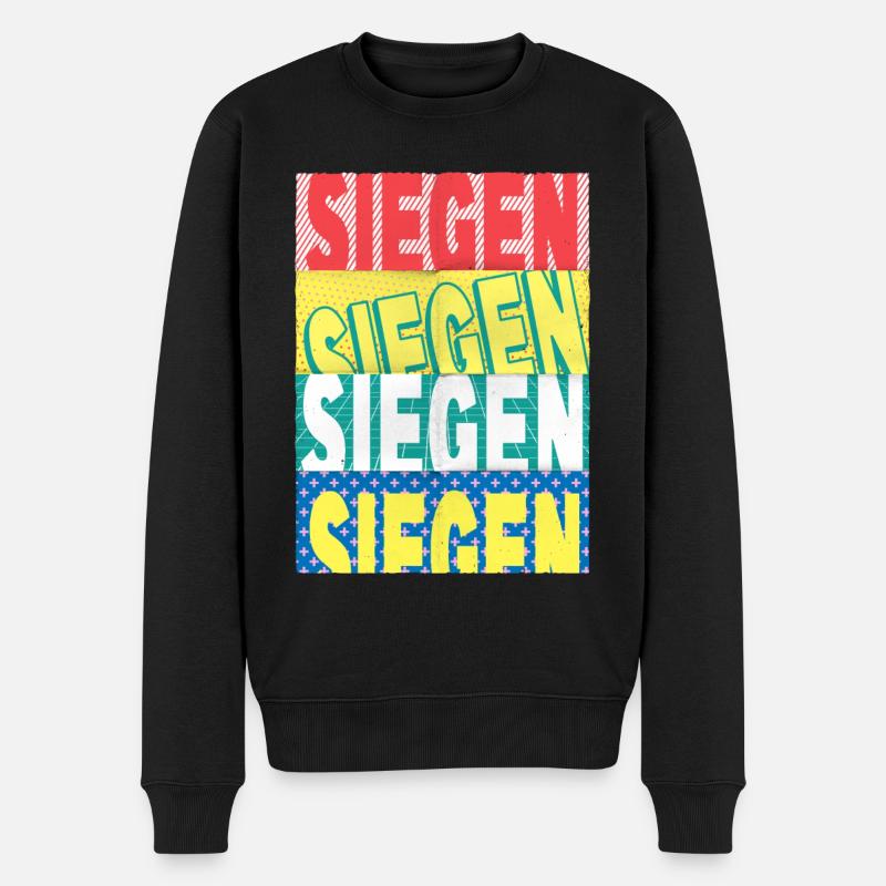 Siegen Allemagne City Font Skyline - Pull Premium bio Homme - noir