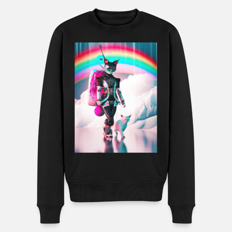 Cyborg Cats Sci-fi Geisha Idée cadeau - Pull Premium bio Homme - noir