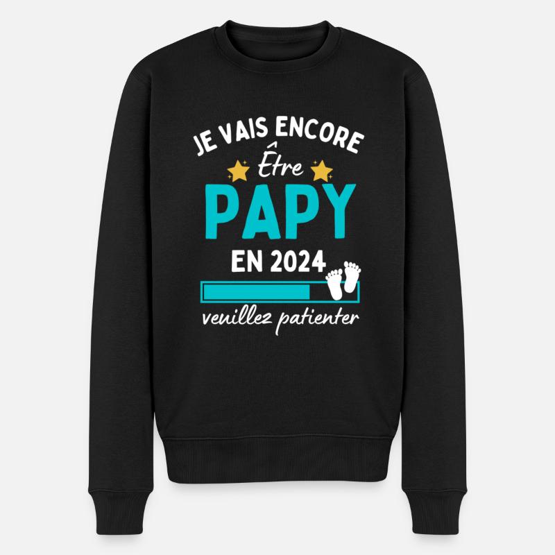 Je vais encore Être Papy en 2024 Cadeau Futur Papi - Pull Premium bio Homme - noir