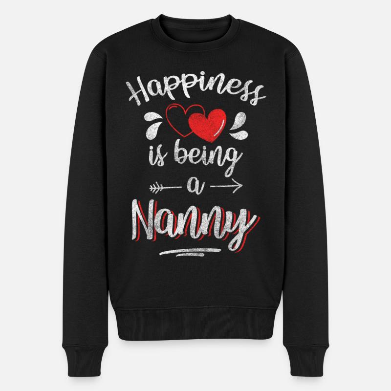 Glück Positiv Optimismus Freude - Männer Premium Bio Pullover - Schwarz