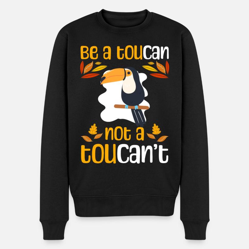 Toucan Urlaub Fliegen Bunt - Männer Premium Bio Pullover - Schwarz