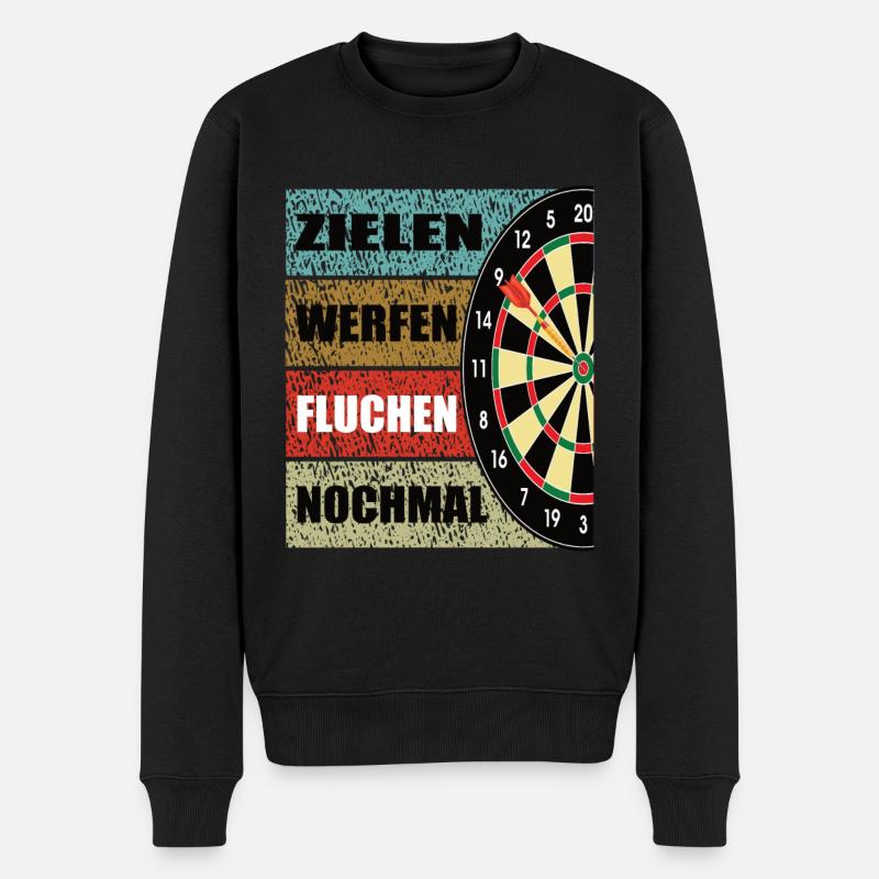 Zielen Werfen Fluchen Nochmal Dart Darts - Männer Premium Bio Pullover - Schwarz