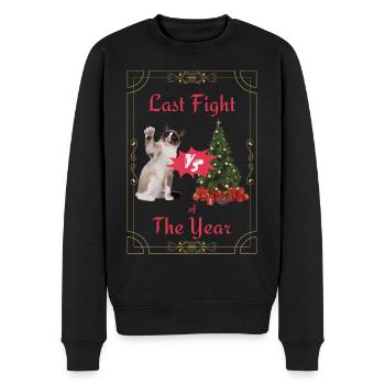 Pull de Noël moche, chat, sapin de Noël - Pull Premium bio Homme - noir - Devant - Nico (187cm)