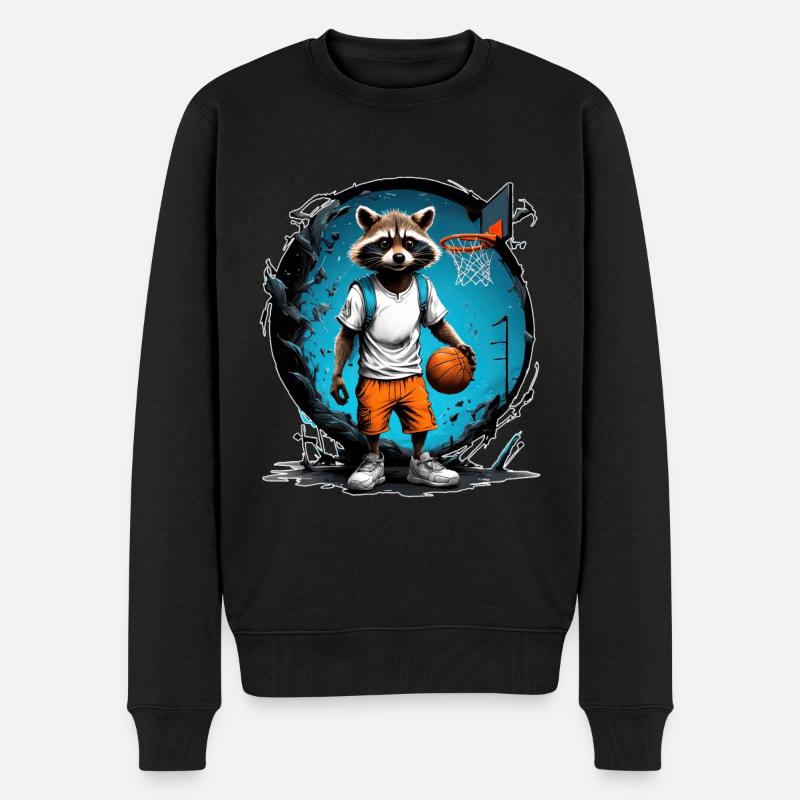 Ballon de basket-ball raton laveur - Pull Premium bio Homme - noir
