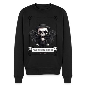 Angel - Skull - Männer Premium Bio Pullover - Schwarz - Vorne - Nico (187cm)