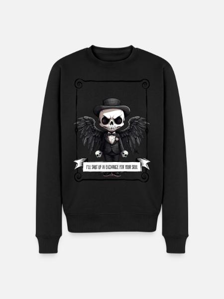 Angel - Skull - Männer Premium Bio Pullover - Schwarz