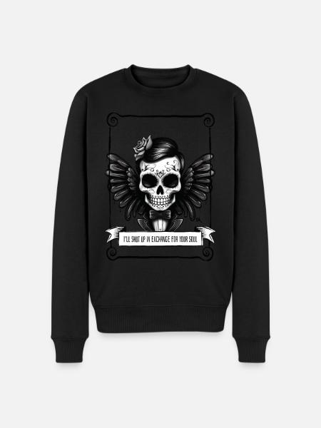 Angel - Skull - Männer Premium Bio Pullover - Schwarz
