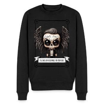 Angel - Skull - Männer Premium Bio Pullover - Schwarz - Vorne - Nico (187cm)