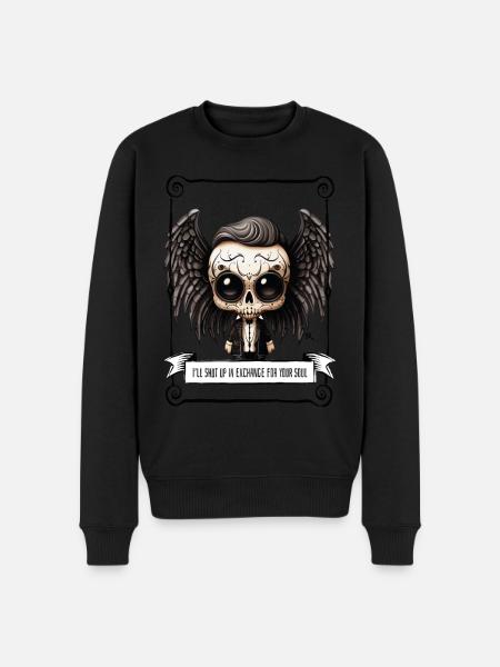 Angel - Skull - Männer Premium Bio Pullover - Schwarz
