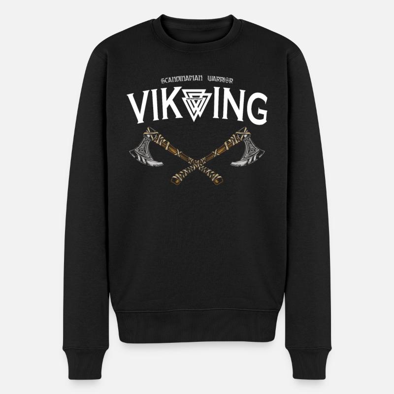 Viking - Männer Premium Bio Pullover - Schwarz