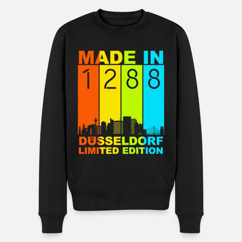 Made in Düsseldorf 1288 - Männer Premium Bio Pullover - Schwarz