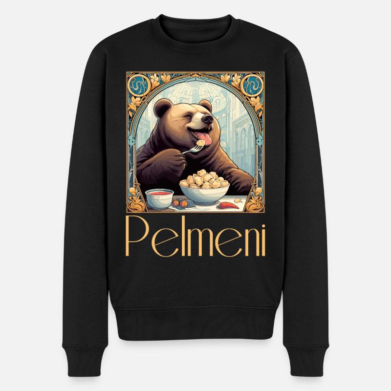 Ours Pelmeni Cadeau Russe - Pull Premium bio Homme - noir