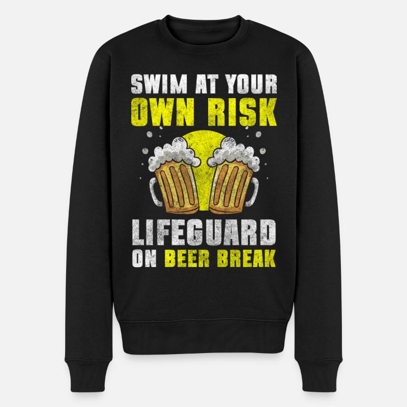 Schwimmer Hobby Rettung - Männer Premium Bio Pullover - Schwarz