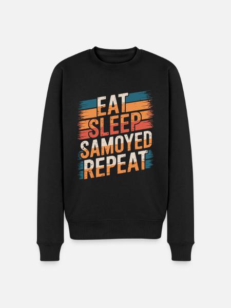 Eat. Sleep. Samoyed. Repeat. - Men's Premium Organic Jumper - black
