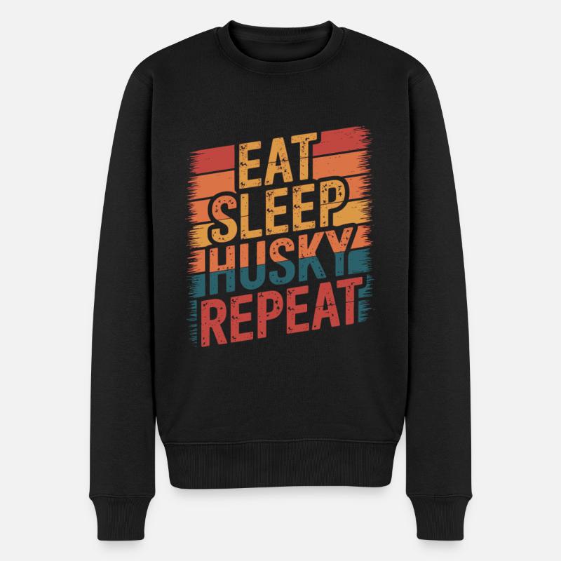 Manger. Dormir. Rauque. Répéter. - Pull Premium bio Homme - noir