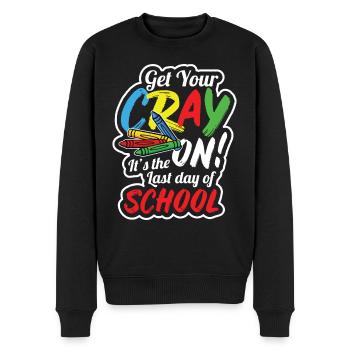 Teacher Crayon Summer Vacation - Men's Premium Organic Jumper - black - Front - Nico (187cm)