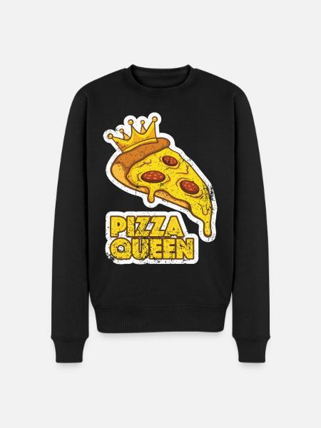 Queen Pizza Graphic - Men's Premium Organic Jumper - black
