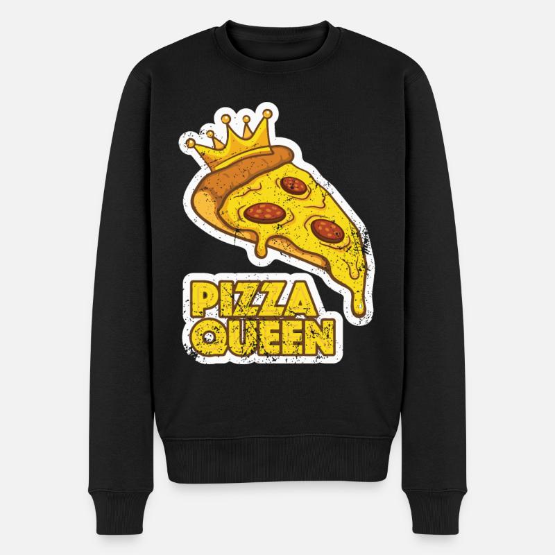 Queen Pizza Graphic - Pull Premium bio Homme - noir