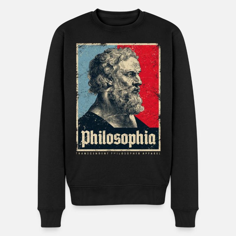 PLATON PHILOSOPHIA PHILOSOPH PHILOSOPHIE GESCHENK - Männer Premium Bio Pullover - Schwarz