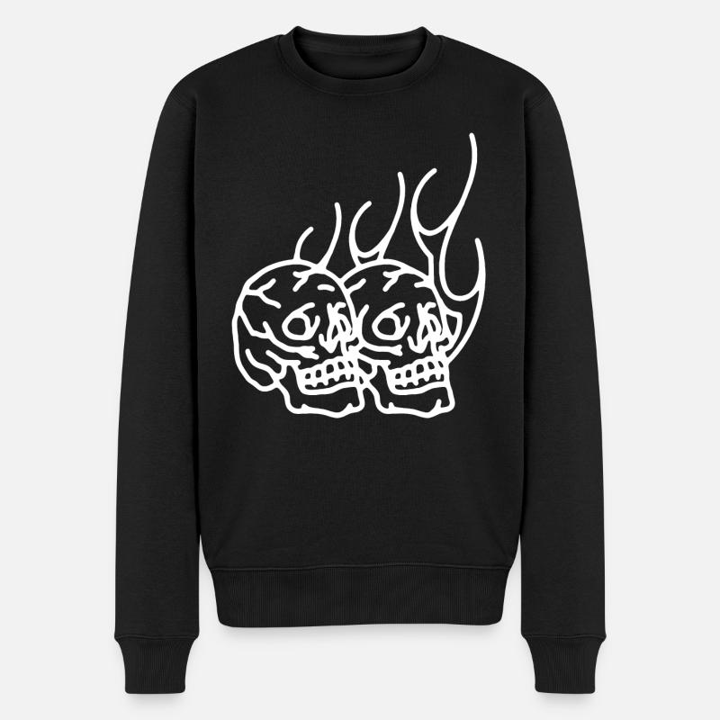 Schädel - Männer Premium Bio Pullover - Schwarz