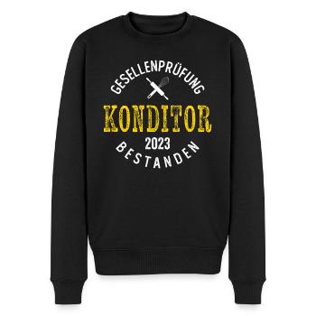 Konditor Konditorei Ausbildung Gesellenprüfung - Männer Premium Bio Pullover - Schwarz - Vorne - Nico (187cm)
