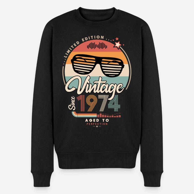 Vintage since 1974 - Pull Premium bio Homme - noir